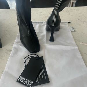 Like New Versace Jeans Couture Stretch Booties Black